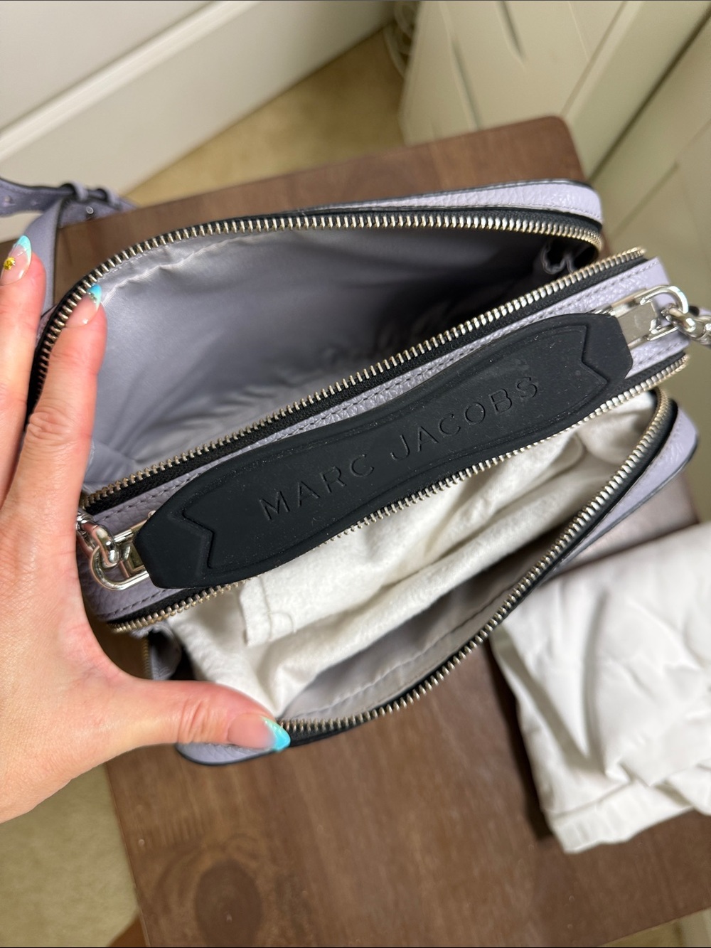 Marc Jacobs Lavender Pebbled Leather Crossbody Box Bag with Top Handle - Picture 6 of 8
